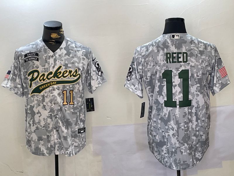 Men Green Bay Packers #11 Reed Nike Arctic Camo 2024 Salute to Service Limited NFL Jersey style 1